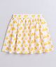 Aww Hunnie 100% Cotton Leaves Printed Skirt - Yellow