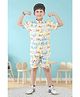 BABY CLOSET  Cotton Half Sleeves Football Printed Shirt With Coordinating Shorts Set - Cream