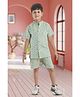 BABY CLOSET  Cotton Half Sleeves Alphabets Printed Shirt With Coordinating Shorts Set - Green