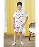 BABY CLOSET  Cotton Half Sleeves Fast Food Printed Shirt With Coordinating Shorts Set - White