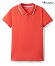Honeyhap Premium  100% Cotton Knit Bio Finish Half Sleeves Solid Color Polo T-Shirt - Spicy Orange