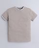 Celsius Cotton Blend Half Sleeves Solid Tee - Almond