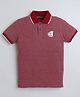 Celsius Cotton Blend Half Sleeves Abstract Printed Polo Tee - Cerise
