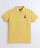 Celsius Cotton Blend Half Sleeves Emblem Embroidered Polo Tee - Bamboo Yellow