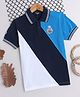 Celsius Cotton Blend Half Sleeves Colour Blocked Polo Tee - Swedish Blue