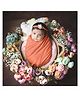 Babymoon Set of 2 Stretchable Swaddle Wrap with Headband Baby Photo Prop-Orange