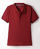 Honeyhap Premium 100% Cotton Knit Half Sleeves Solid Color Polo T-Shirt with Bio Finish - Savvy Red