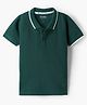 Honeyhap Premium  100% Cotton Knit Half Sleeves Solid Color Polo T-Shirt  -June Bug