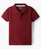 HoneyHap Premium  100% Cotton Knit Bio Finish Half Sleeves Solid Color Polo T-Shirt  - Cabaret
