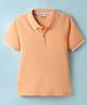 Honeyhap Premium 100% Cotton Knit Half Sleeves Solid Color Polo T-Shirt with Bio Finish - Peach