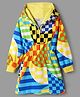Ollington St. 100% Cotton Printed Winterwear One Piece Hooded Full Sleeves Dress - Multicolor