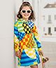 Ollington St. 100% Cotton Printed Winterwear One Piece Hooded Full Sleeves Dress - Multicolor