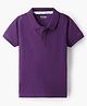 HoneyHap Premium  100% Cotton Knit Bio Finish Half Sleeves Solid Color Polo T-Shirt  -Imperial Purple