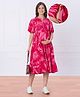 Bella Mama Woven Half Sleeves Floral Printed Maternity Dress - Dark Pink