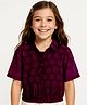 Arias Jacquard Woven Three Fourth Sleeves Dobby Top & Inner Tee with Polka Dots Design - Wine