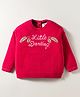 Yellow Apple Knit Full Sleeves Pullover Sweater with Text Embroidery - Red