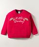 Yellow Apple Knit Full Sleeves Pullover Sweater with Text Embroidery - Red