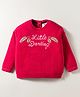 Yellow Apple Knit Full Sleeves Pullover Sweater with Text Embroidery - Red