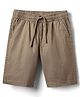 Pine Kids Cotton Woven Above Knee Length Solid Coloured Shorts-Brown