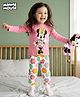 Kookie Kids Disney Single Jersey Knit Full Sleeves Night Suit With Minnie Mouse Print - Pink & White