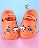 Cute Walk by Babyhug Clogs with Backstrap with Fox Appliques - Orange