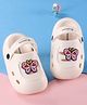 Cute Walk by Babyhug Back Strap Clogs with Butterfly Applique - Off White