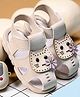 KATS Cat Applique Detailed Velcro Closure Musical Sandals - Cream