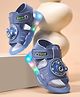 KATS Bear Face Applique Detailed Velcro Closure LED Sandals - Sky Blue