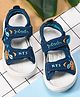 KATS Panda Text & Paw Designed With Velcro Closure Sandals -  Blue