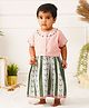 GREENDiGO Cotton Floral Printed & Lace Detailed Dress With Half Sleeves Jacket - Multi Colour
