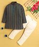Jeet Ethnics Cotton Blend Full Sleeves Chevron Printed Kurta Pyjama - Multi Colour