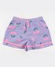 Soleilclo Cotton Cherry Printed Shorts - Lilac