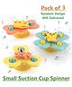 ADKD Mini Spinners Waterproof Suction Cup Spinning Top (Random Design/Color May Vary) - Pack of 3