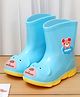 Yellow Bee Cheerful Bear Applique Rain Boots - Blue
