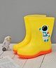 Yellow Bee Cosmic Explorer Space Astronaut Applique Rain Boots - Yellow