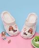 Yellow Bee Solid Clogs With Strawberry & Doll Charms - White