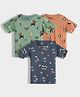 Orange Sugar 100% Cotton Knit Pack Of 3 Half Sleeves Penguin & Animals Printed Tees - Multi Colour