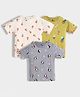 Orange Sugar 100% Cotton Knit Pack Of 3 Half Sleeves Penguin & Circus Printed Tees - Multi Colour