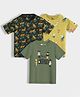 Orange Sugar 100% Cotton Knit Pack Of 3 Half Sleeves Real Heroes Text & Circus Printed Tees - Multi Colour