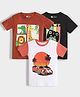 Orange Sugar 100% Cotton Knit Pack Of 3 Half Sleeves Game Mode Text & Animals Printed Tees - Multi Colour