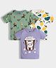 Orange Sugar 100% Cotton Knit Pack Of 3 Half Sleeves Lemon & Popcorn Printed Tees - Multi Colour