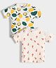Orange Sugar 100% Cotton Knit Pack Of 2 Half Sleeves Orange & Lemon Printed Tees - White & Off White