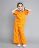 The Magic Wand Cotton Half Sleeves Solid Top & Coordinating Pant Set - Orange