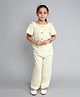 The Magic Wand Cotton Half Sleeves Solid Top & Coordinating Pant Set - Off White
