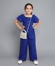 The Magic Wand Cotton Half Sleeves Solid Top & Coordinating Pant Set - Blue