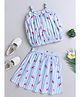 The Magic Wand Cotton Sleeveless Watermelons Printed Coordinating Top & Skirt Set - Blue