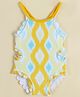 Babyhug Sleeveless Printed V Cut Swimsuit - Yellow
