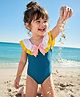 Babyhug Sleeveless V Cut Swimsuit - Blue