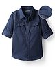 Pine Kids Corduroy Woven Full Sleeves Solid Shirt with Front Pockets - Navy Blue