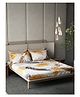 D'Decor Cotton Abstract 180 TC Super King Bedsheet With 4 Pillow Covers - Orange